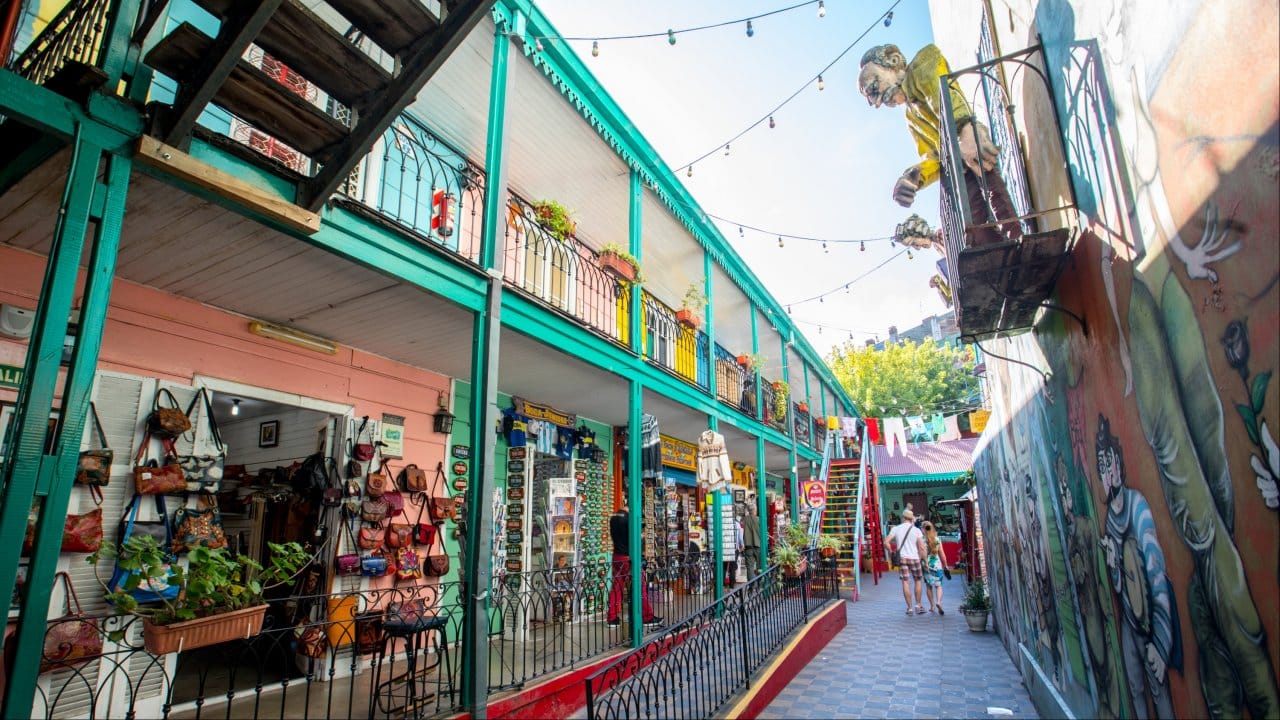 The brightly painted houses of Caminito, La Boca, Buenos Aires