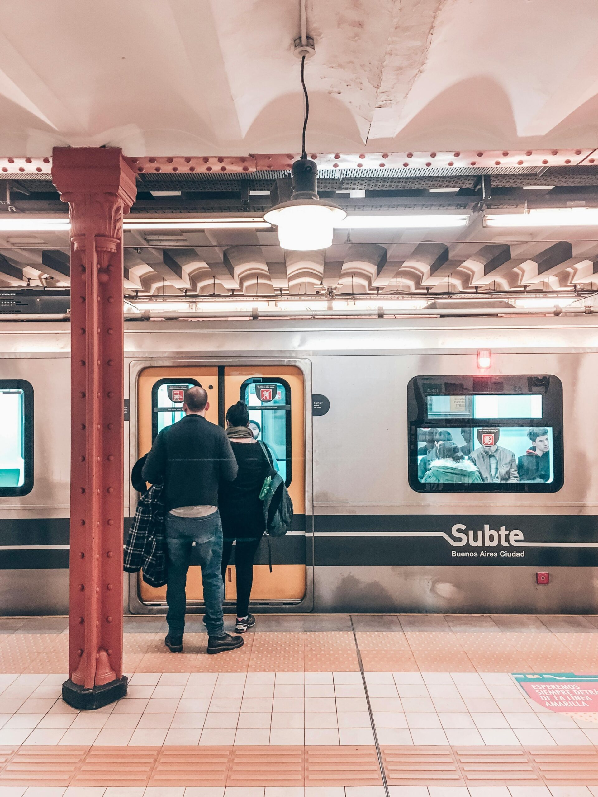 Commuters on the Buenos Aires Subte, the oldest subway in South America