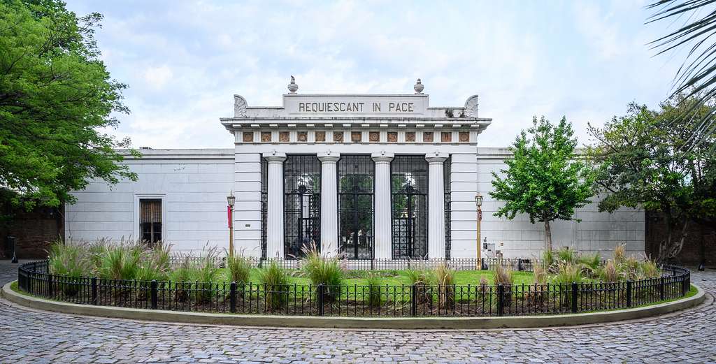 Mausoleums and narrow avenues inside Recoleta Cemetery, Buenos Aires