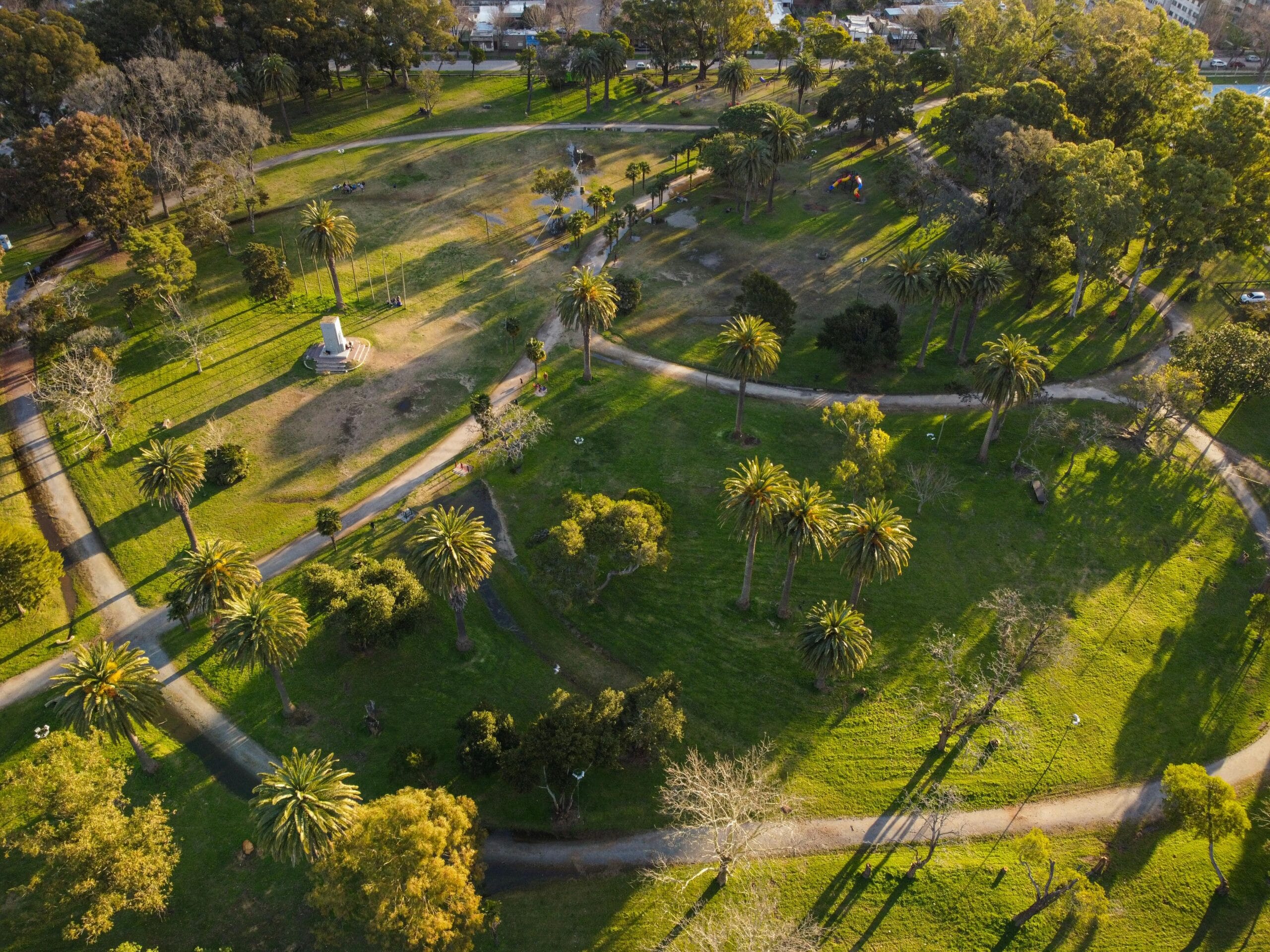 Vue aérienne du parc 3 de Febrero, les Bois de Palermo à Buenos Aires