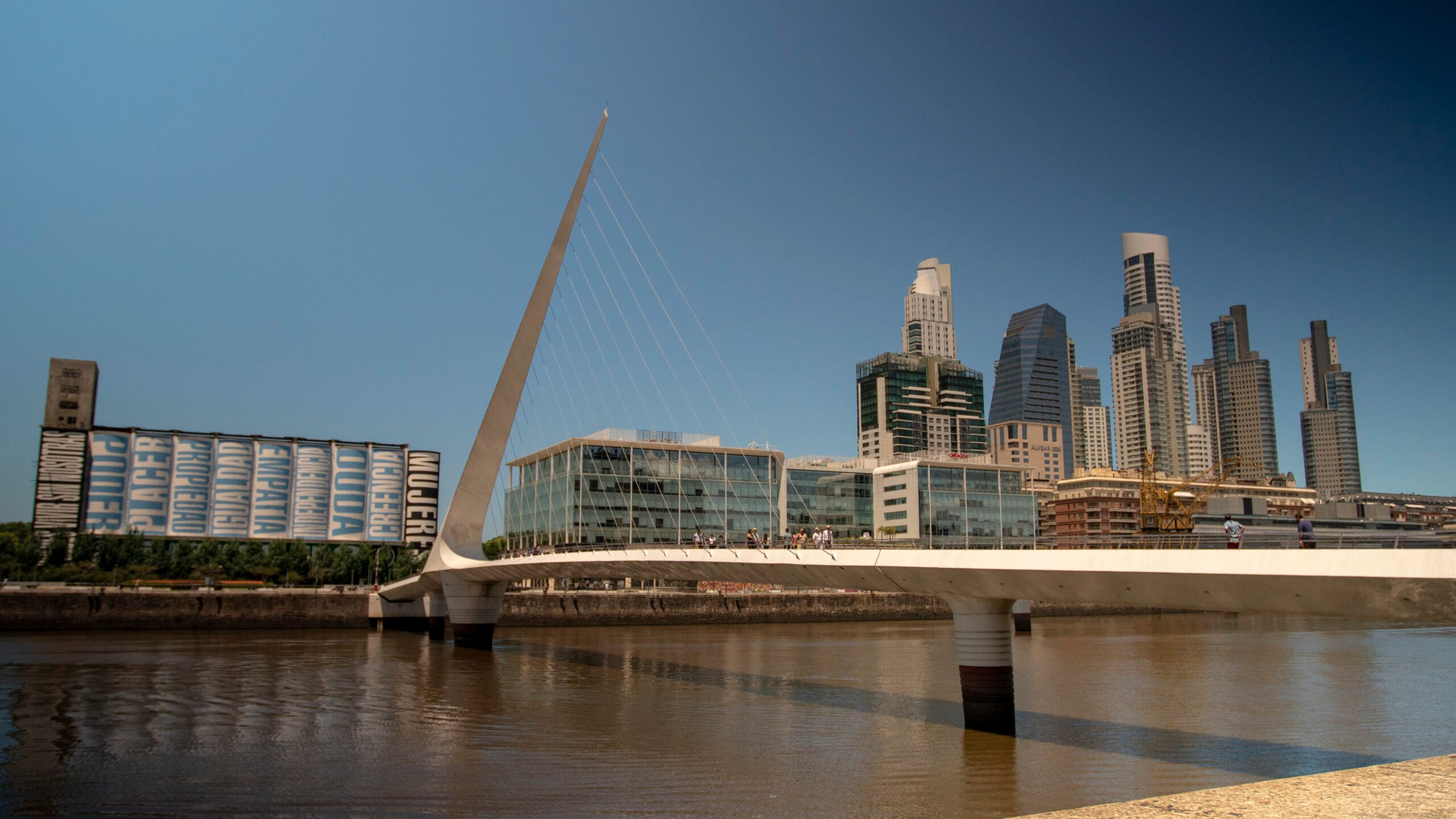 The Puente de la Mujer and the towers of Puerto Madero, Buenos Aires